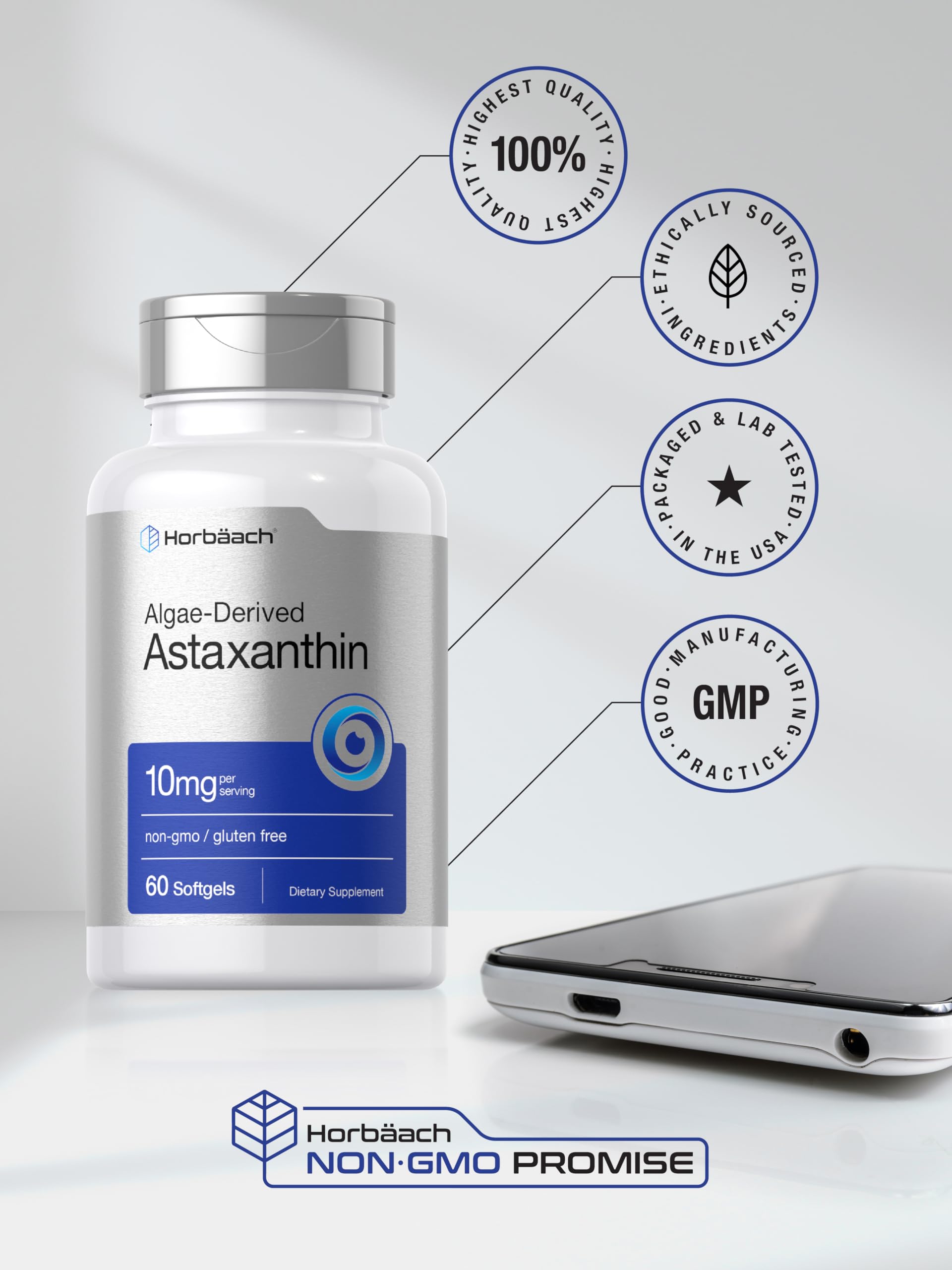 Horbäach Astaxanthine 10 mg – usage quotidien facilité et facilité d’intégration
