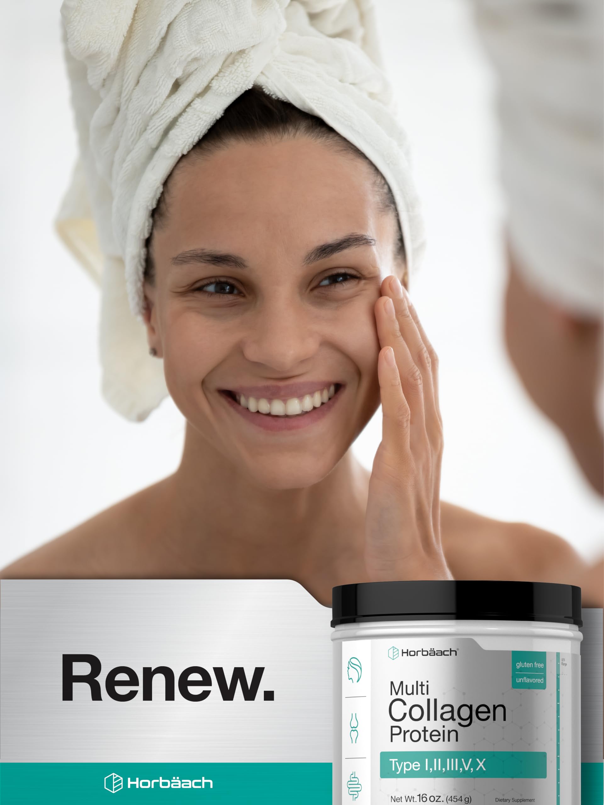 Horbaach Beauté Collagène Formule Naturelle, image suggère soin et teint lumineux.
