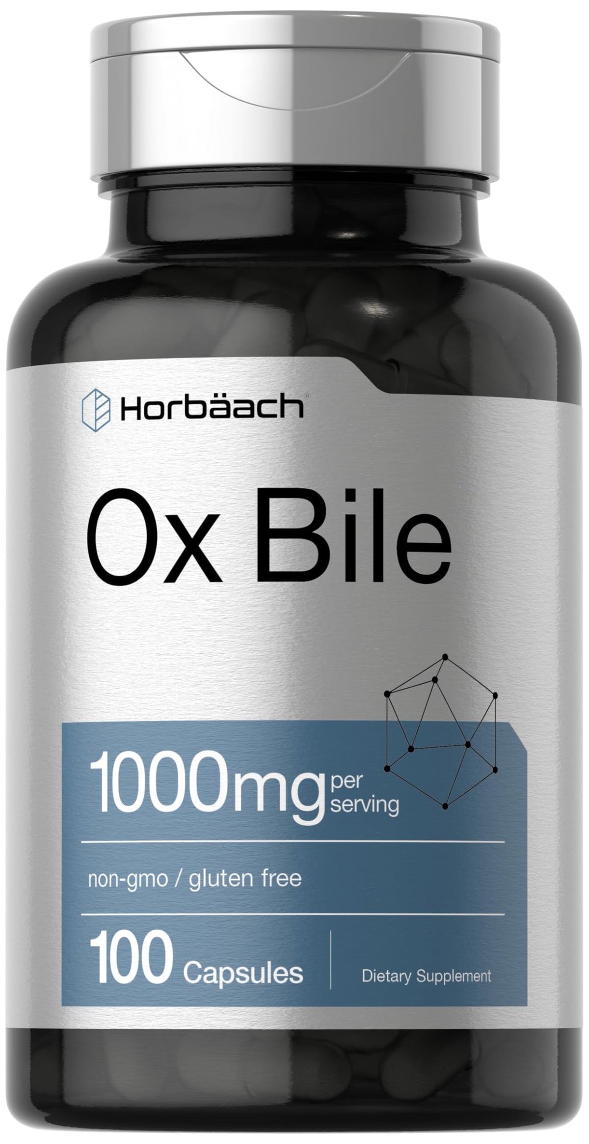 Horbäach Bile de boeuf: bouteille, gélules faciles à avaler pour un soutien digestif potentiel.