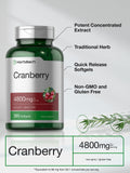 Horbäach Cranberry: bouteille de capsules faciles à avaler.