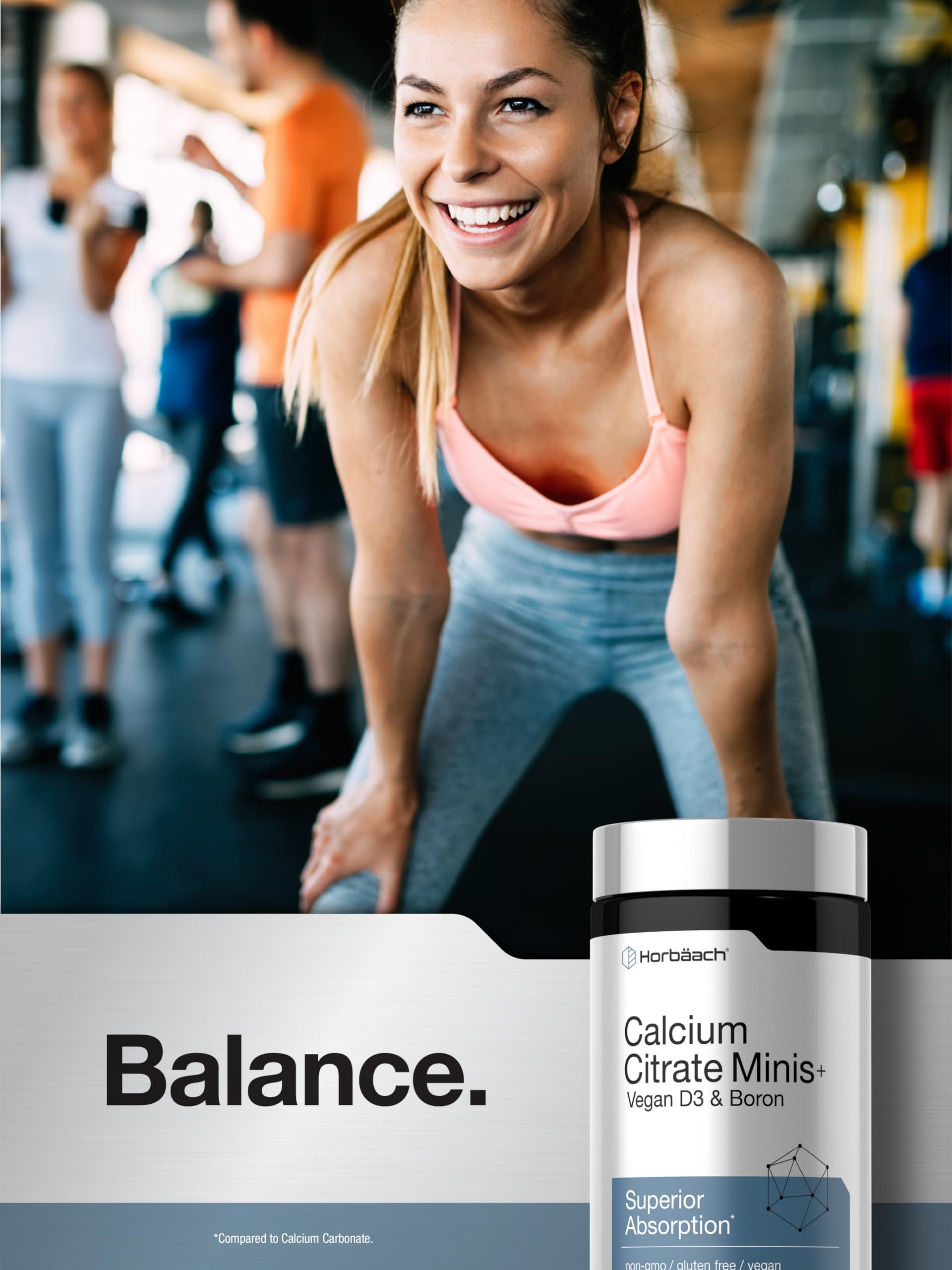 Sans gluten Horbäach Calcium Citrate – option adaptée à une alimentation sans gluten