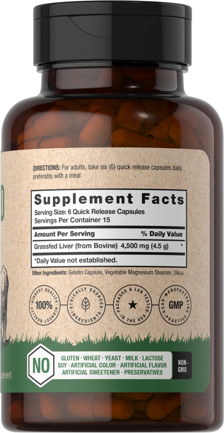 Capsules Horbaach foie boeuf séchées, prise quotidienne pratique.
