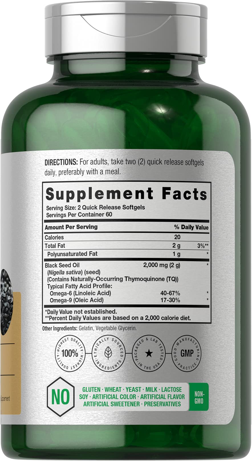 Horbaach capsules molles huile-graines-noires – source naturelle d'oméga 6 et 9.
