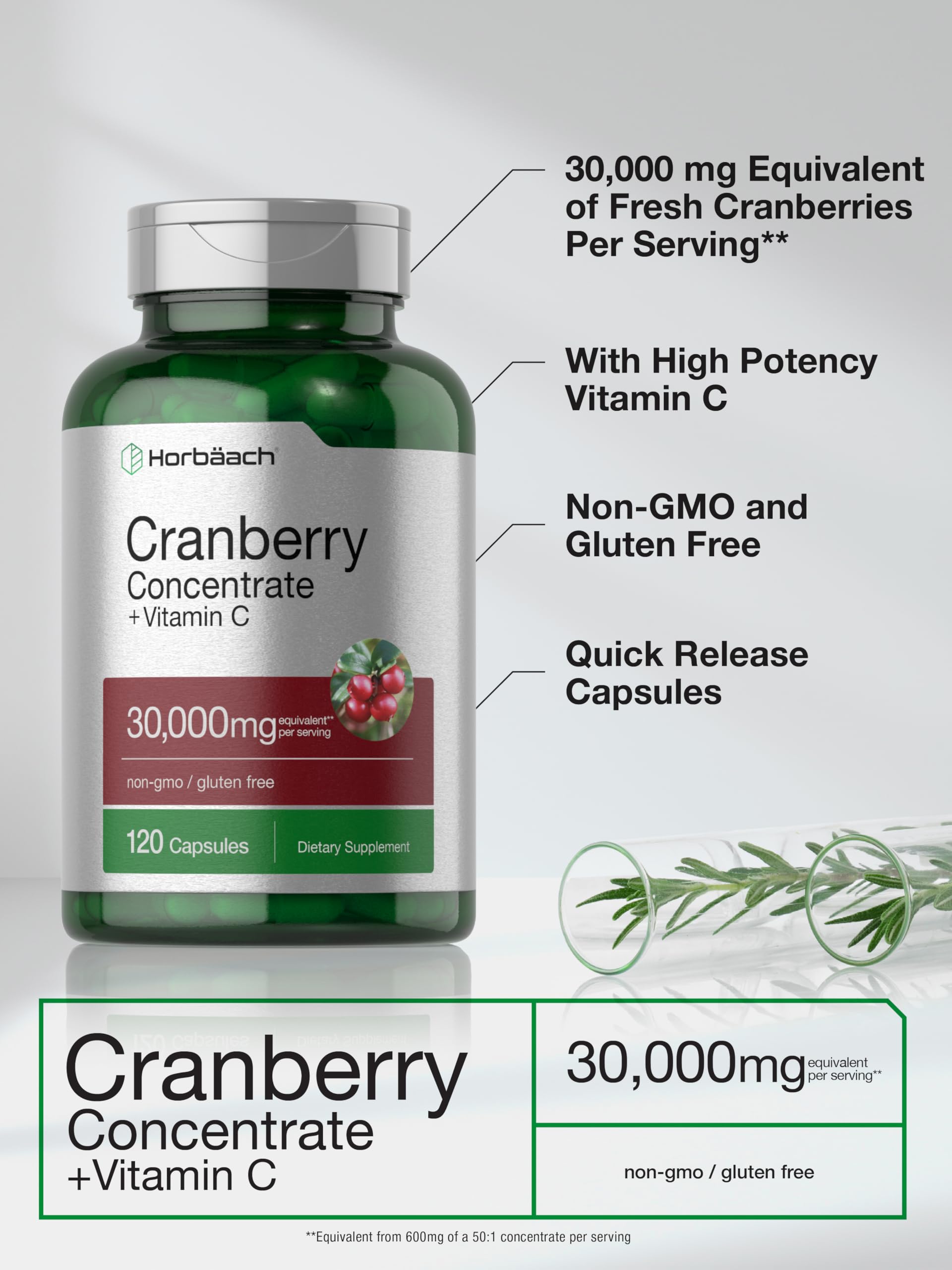 Capsules cranberry Horbäach – dosage pratique pour le quotidien