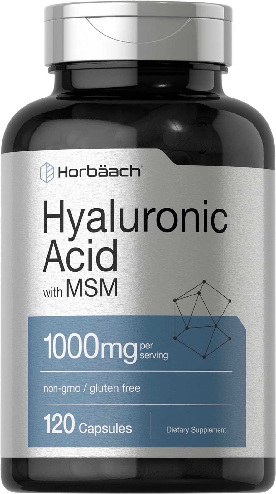 Capsules Horbaach Hyaluronique MSM, format pratique pour usage quotidien.