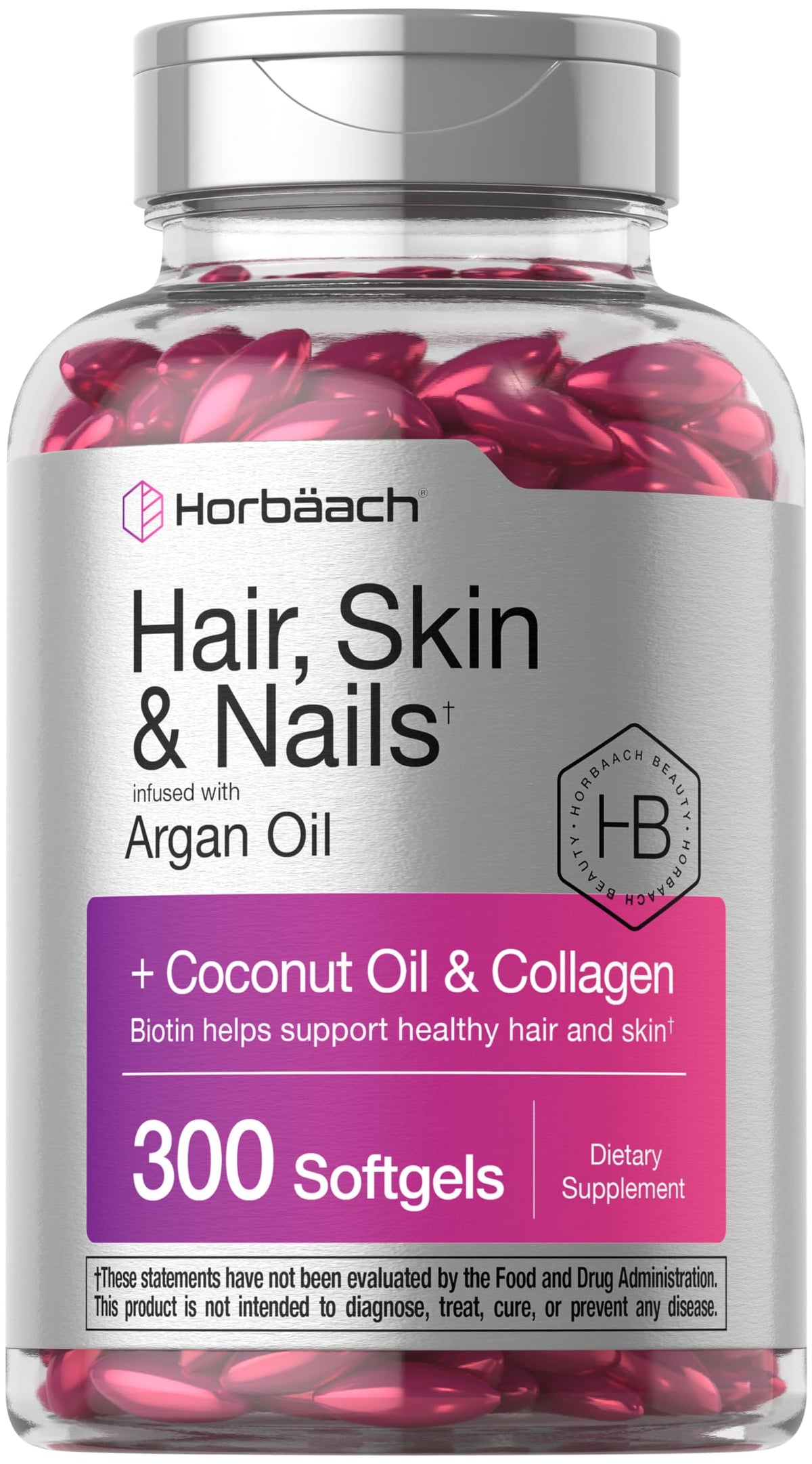 Vitamines Horbäach – capsules molles pour cheveux, peau et ongles, soutien beauté quotidien.