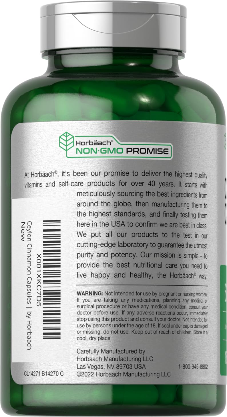 Horbäach Cannelle de Ceylan – étiquette indiquant sans gluten et sans OGM.