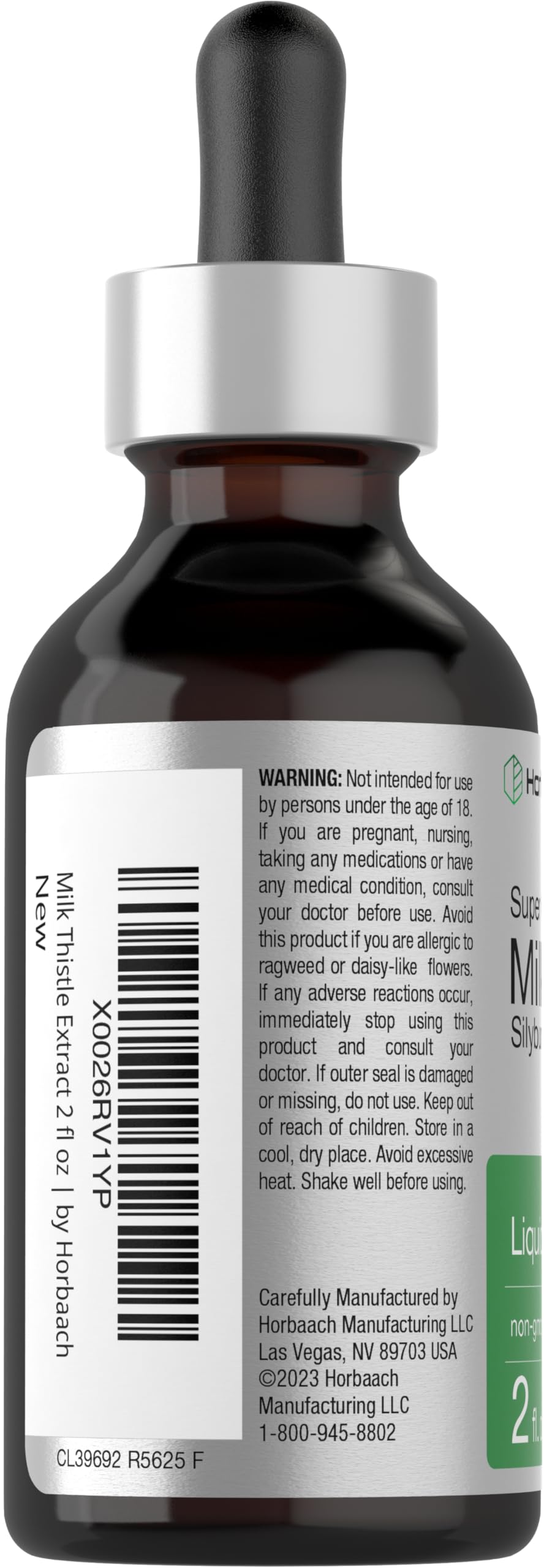 Horbäach chardon-Marie extrait liquide, pipette pratique pour dosage doux