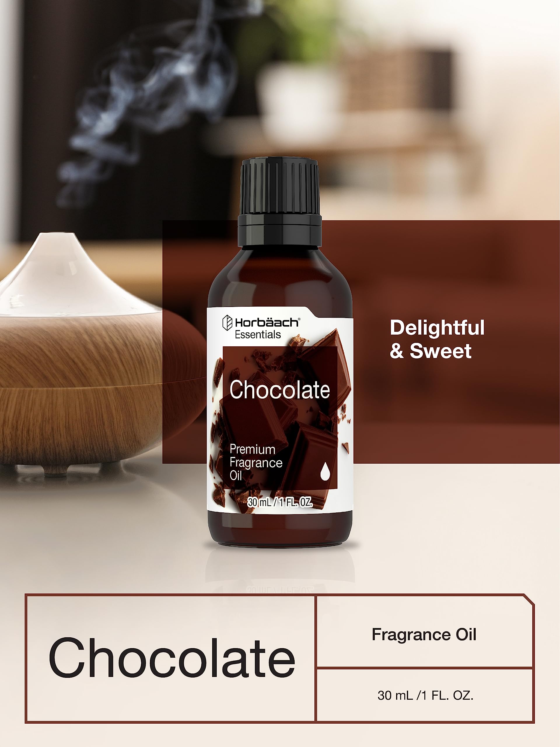 Horbäach Chocolat huile parfum, cosmétiques maison, ajoute une note gourmande à vos préparations.