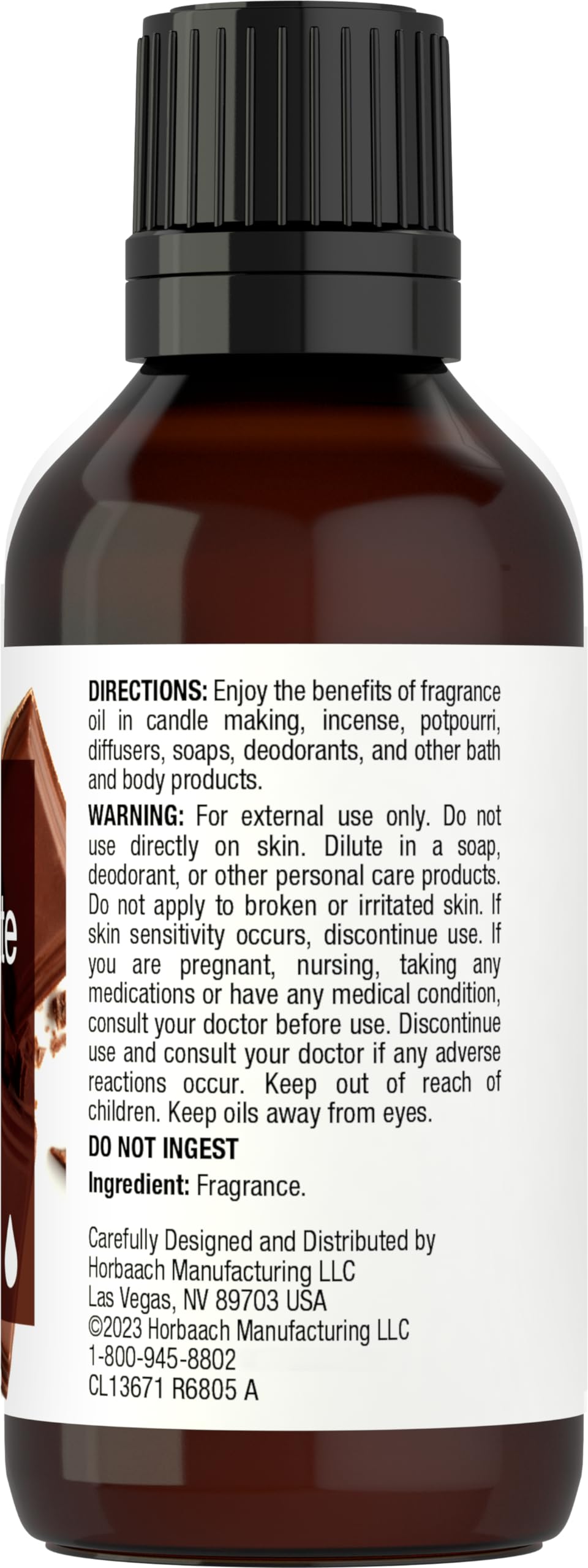 Horbäach Chocolat huile parfum, diffuseur ambiance, crée une atmosphère gourmande en quelques minutes.