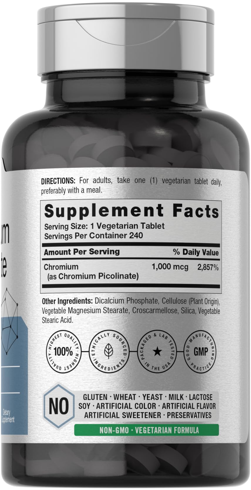 Horbaach Chromium Picolinate, formule végétarienne pour les compléments