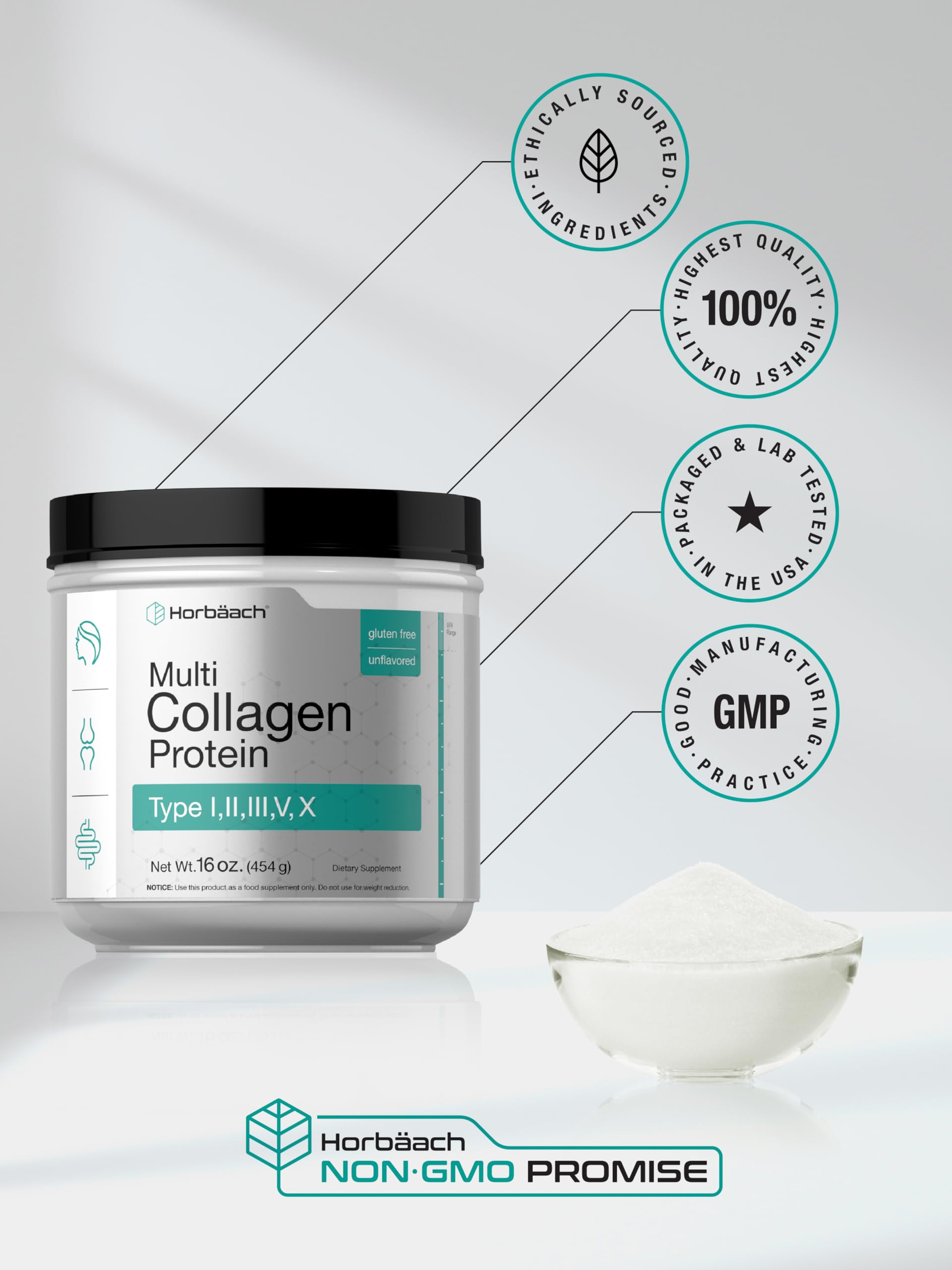 Horbaach Collagen Usage Keto Paleo, compatible avec régimes spécifiques.