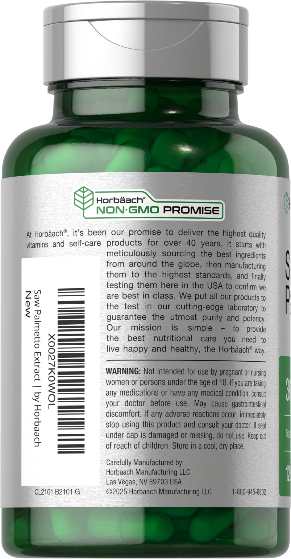 Horbaach Formule à spectre complet Saw Palmetto, composition riche