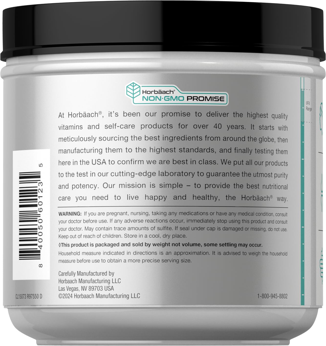 Horbaach Cuillère doseuse avec poudre de collagène, dosage précis pour chaque préparation.