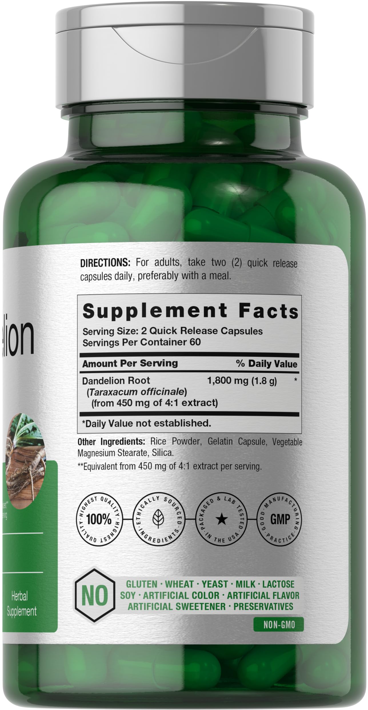 Capsules Horbäach Dandelion Root, faciles à avaler, intégration quotidienne.