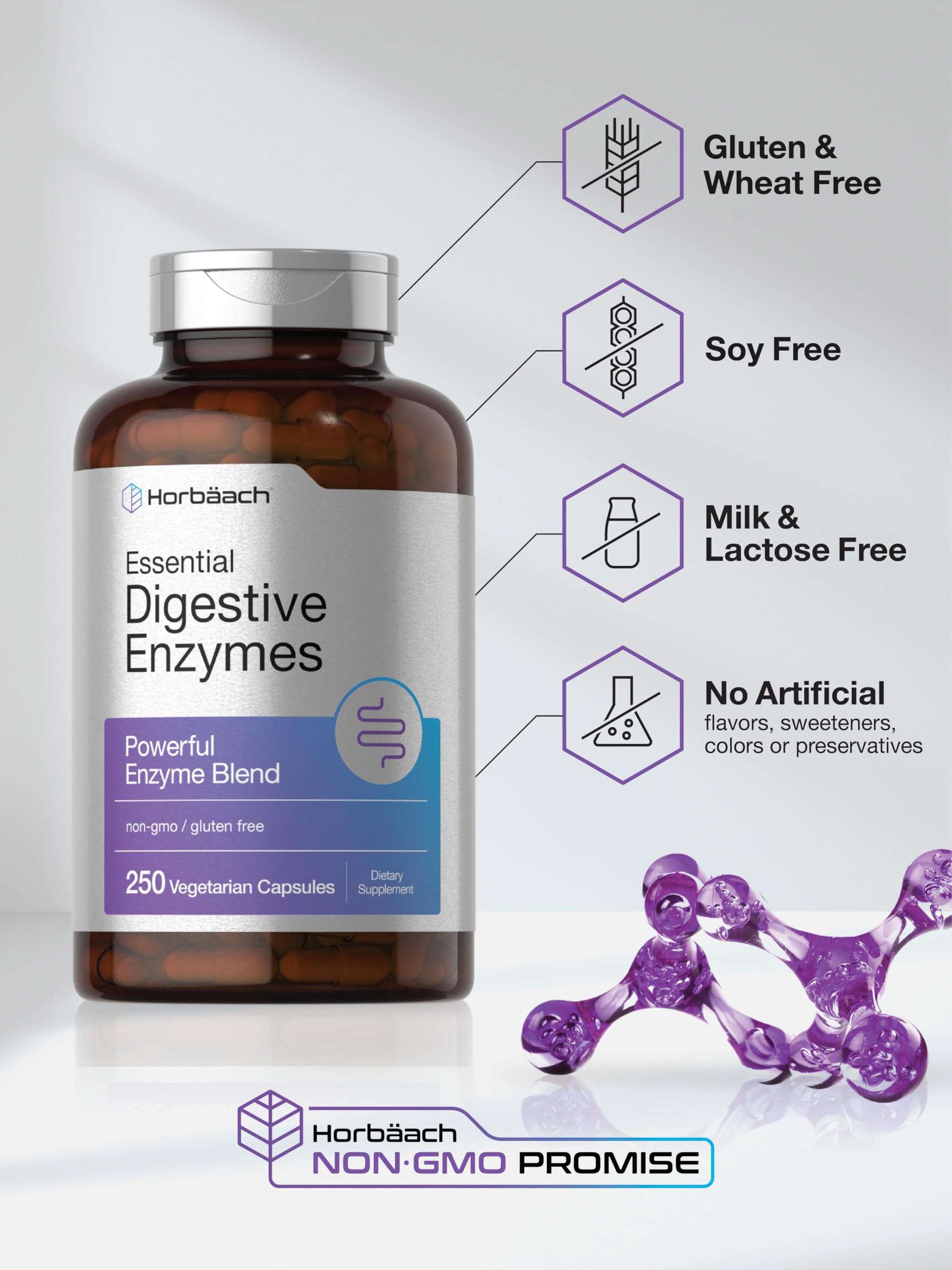 Horbaach Enzymes Digestives Essentielles – label nutritionnel, informations transparentes