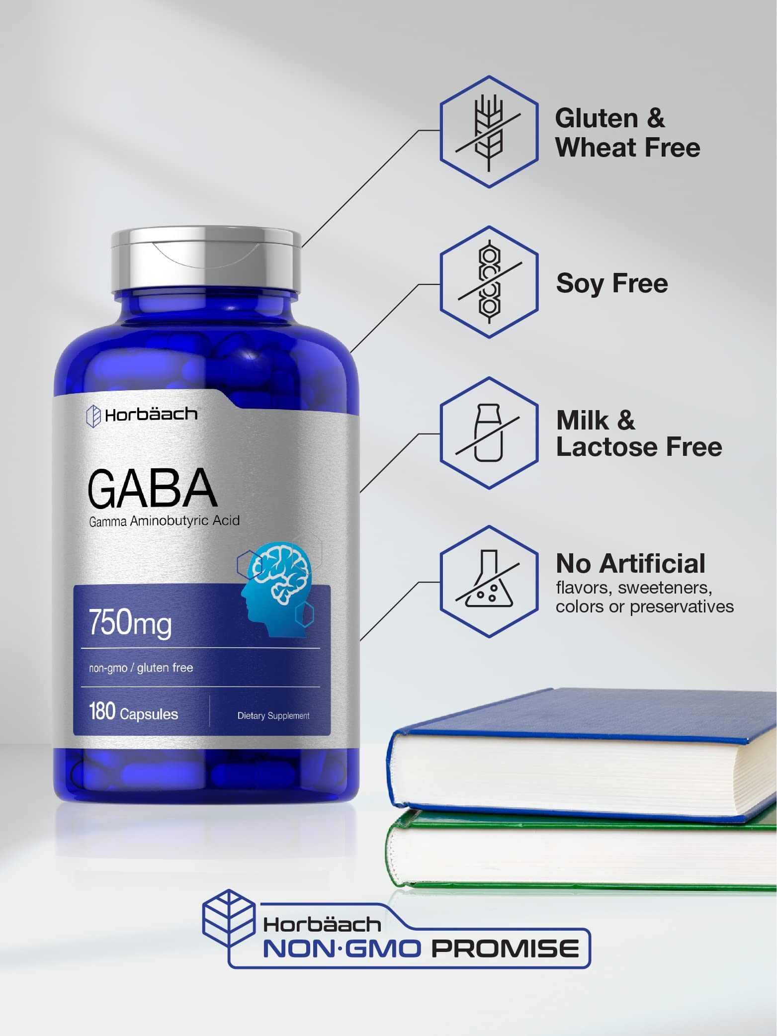 Dose affichée de 750 mg par portion, simplicité d’utilisation Horbaach GABA 750 mg.
