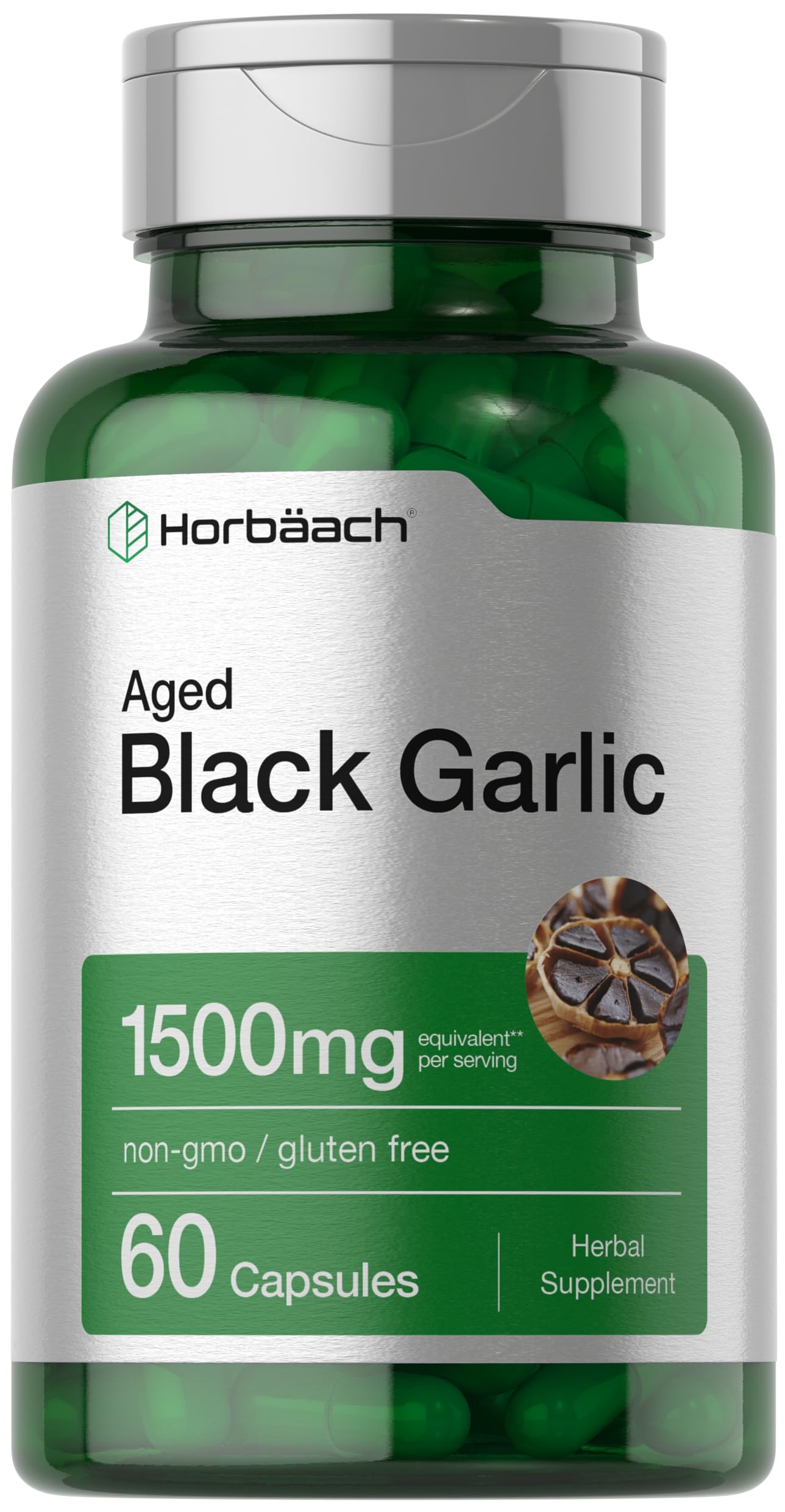 Gélules Horbäach d'ail fermenté, dosage pratique et sans odeur.