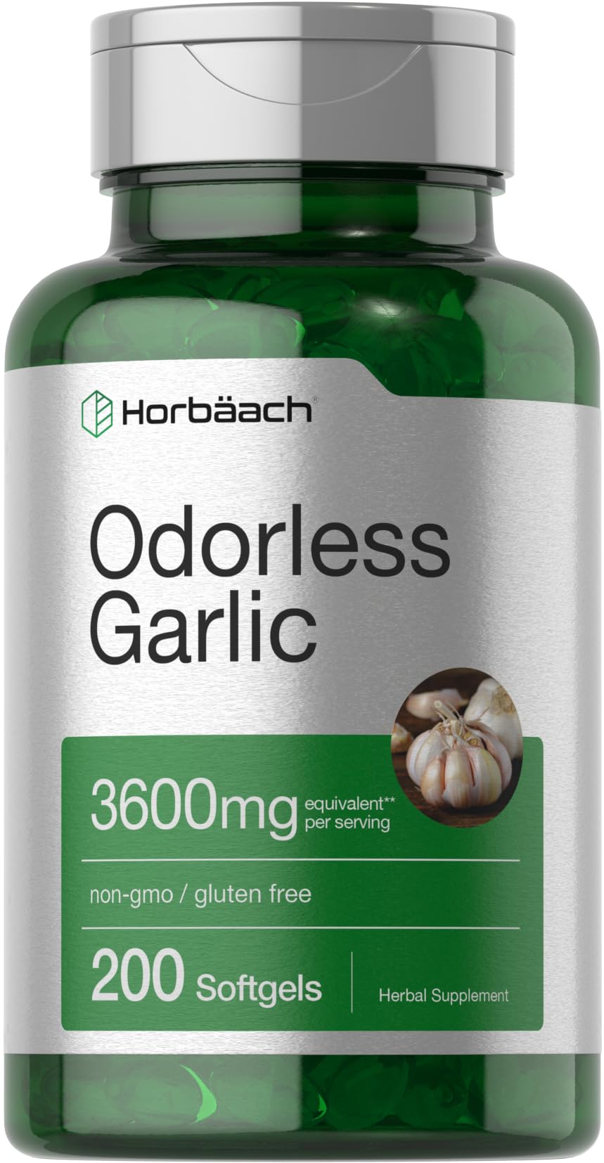 Gélules d'ail sans odeur Horbäach pour une prise quotidienne sans parfum