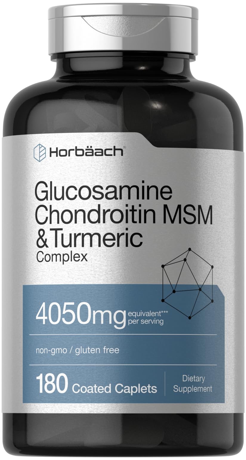 Horbaach Glucosamine Chondroïtine MSM Curcuma : flacon prêt à l'emploi pour les articulations.