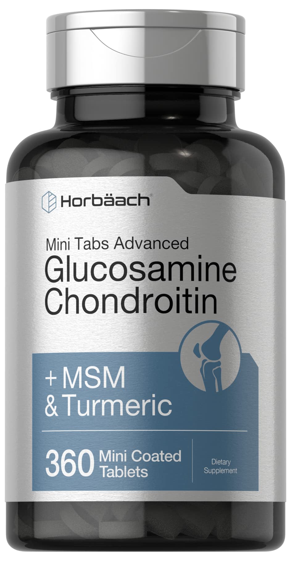 Horbäach Glucosamine Chondroïtine MSM Curcuma – tablette pelliculée pour soutien articulaire potentiel