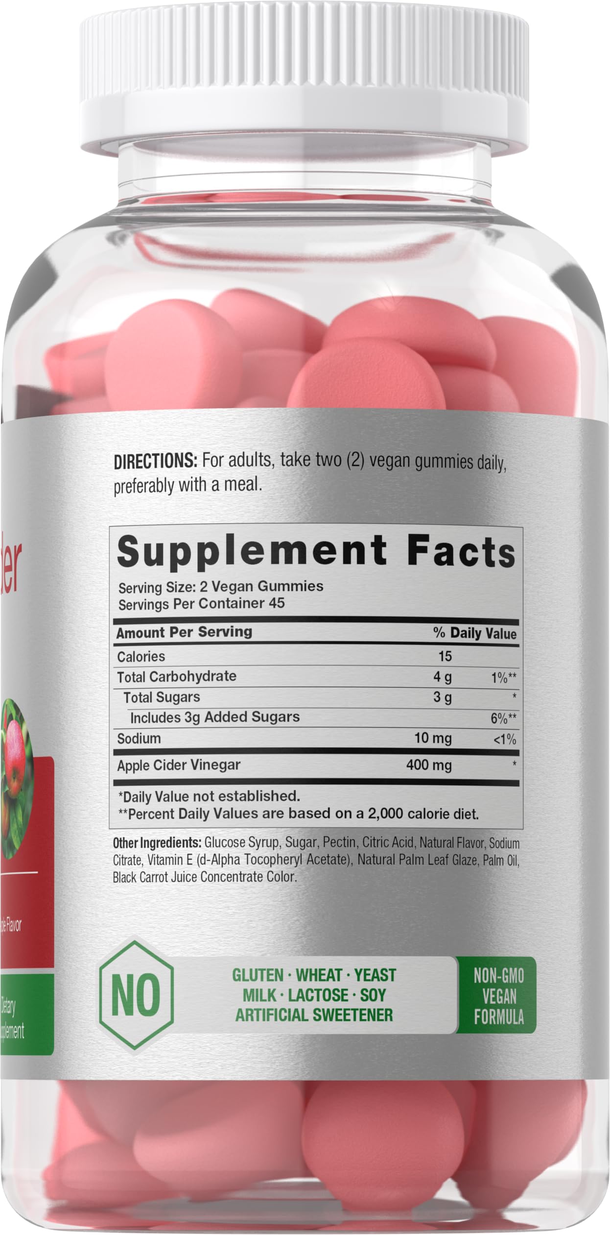 Gommes Horbäach dose quotidienne, texture agréable et saveur pomme.