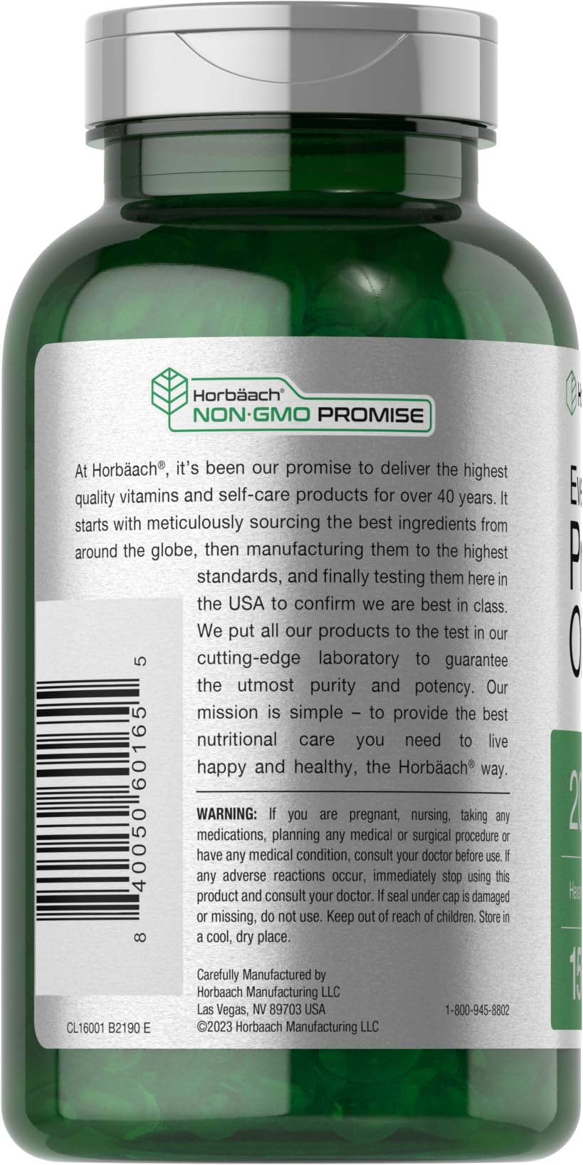 Extrait presse froid sans hexane, huile d'onagre de qualité Horbäach.
