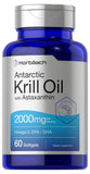 Horbäach Huile Krill Antarctique - bouteille 2000 mg, source d'Omega-3 pratique.