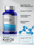 Horbäach Huile Krill Antarctique - astaxanthine ajoutée pour les antioxydants naturels.