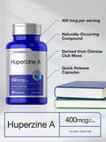 Étiquette Horbäach Huperzine A 400mcg, label qualité et traçabilité.