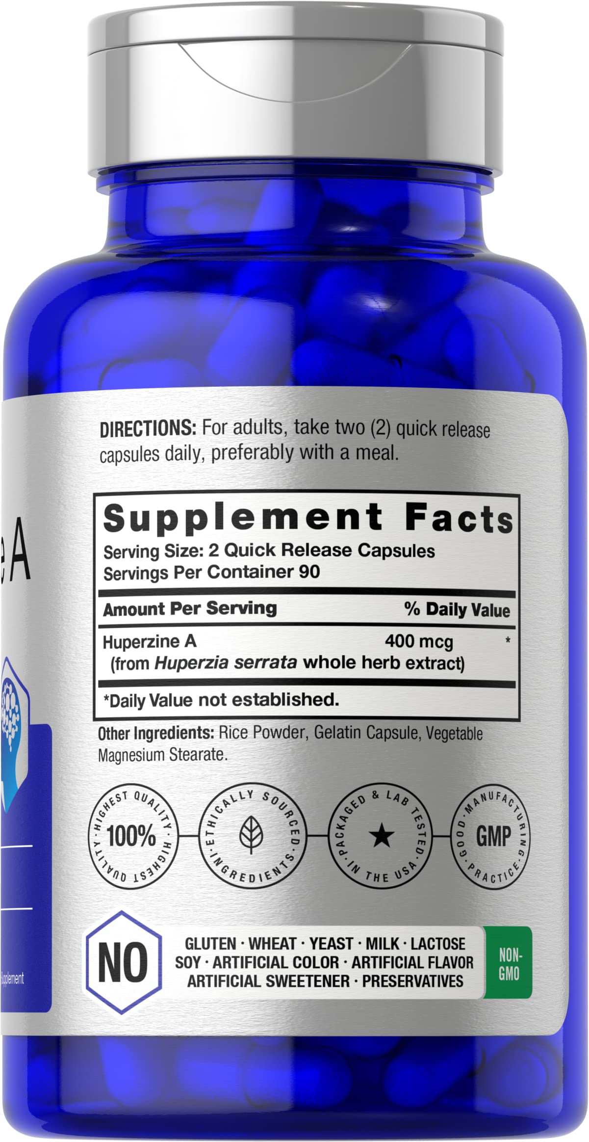 Emballage Horbäach Huperzine A 400mcg, emballage clair et élégant.