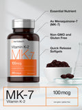 Horbäach K2 MK7 – étiquette sans gluten et sans lait pour divers régimes.