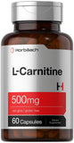 Horbaach L-Carnitine bouteille 500 mg, soutien potentiel d'énergie lors d'activités physiques.
