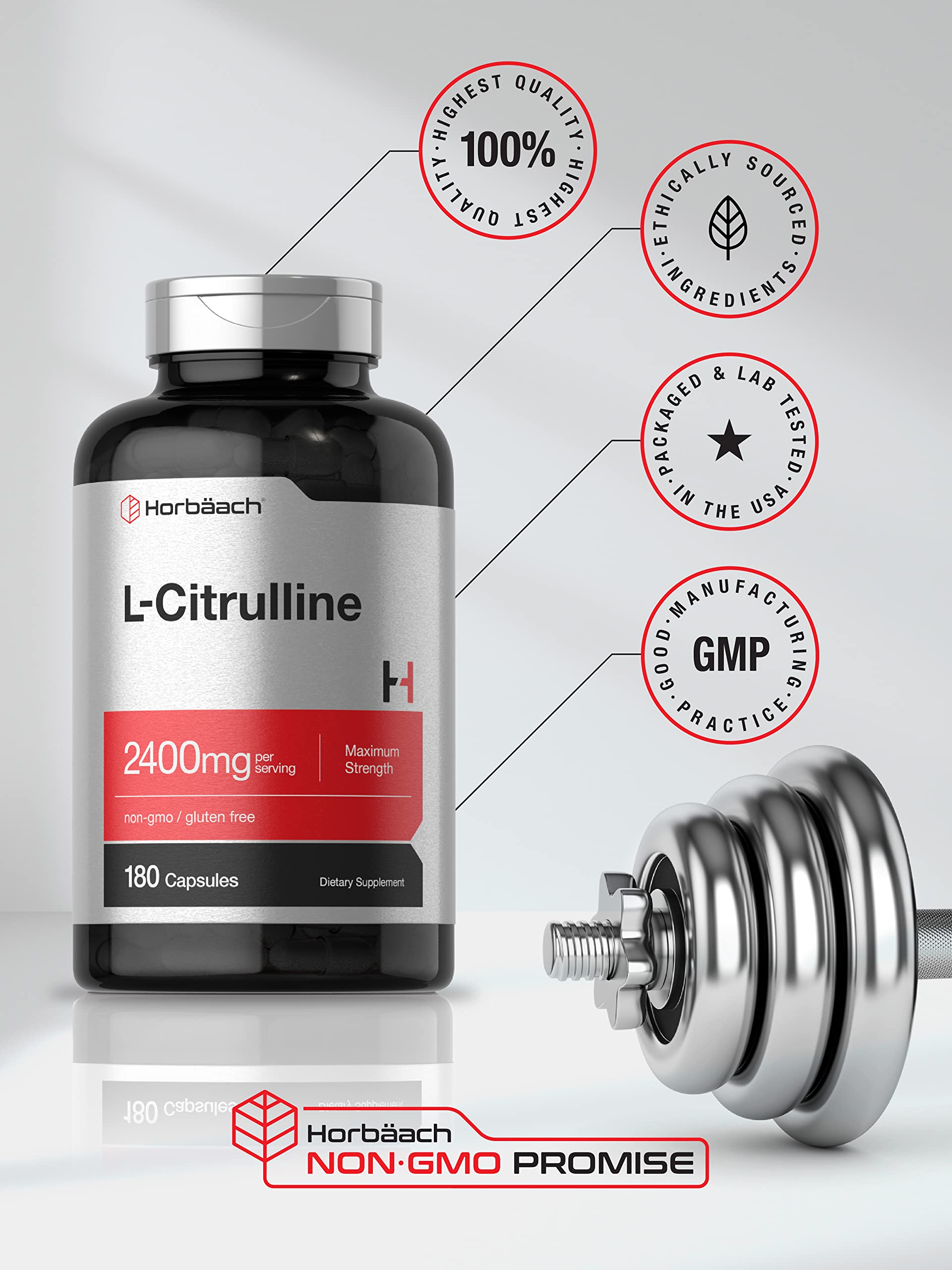 Horbaach L-Citrulline — capsules sur table, prise facile dans la routine quotidienne.