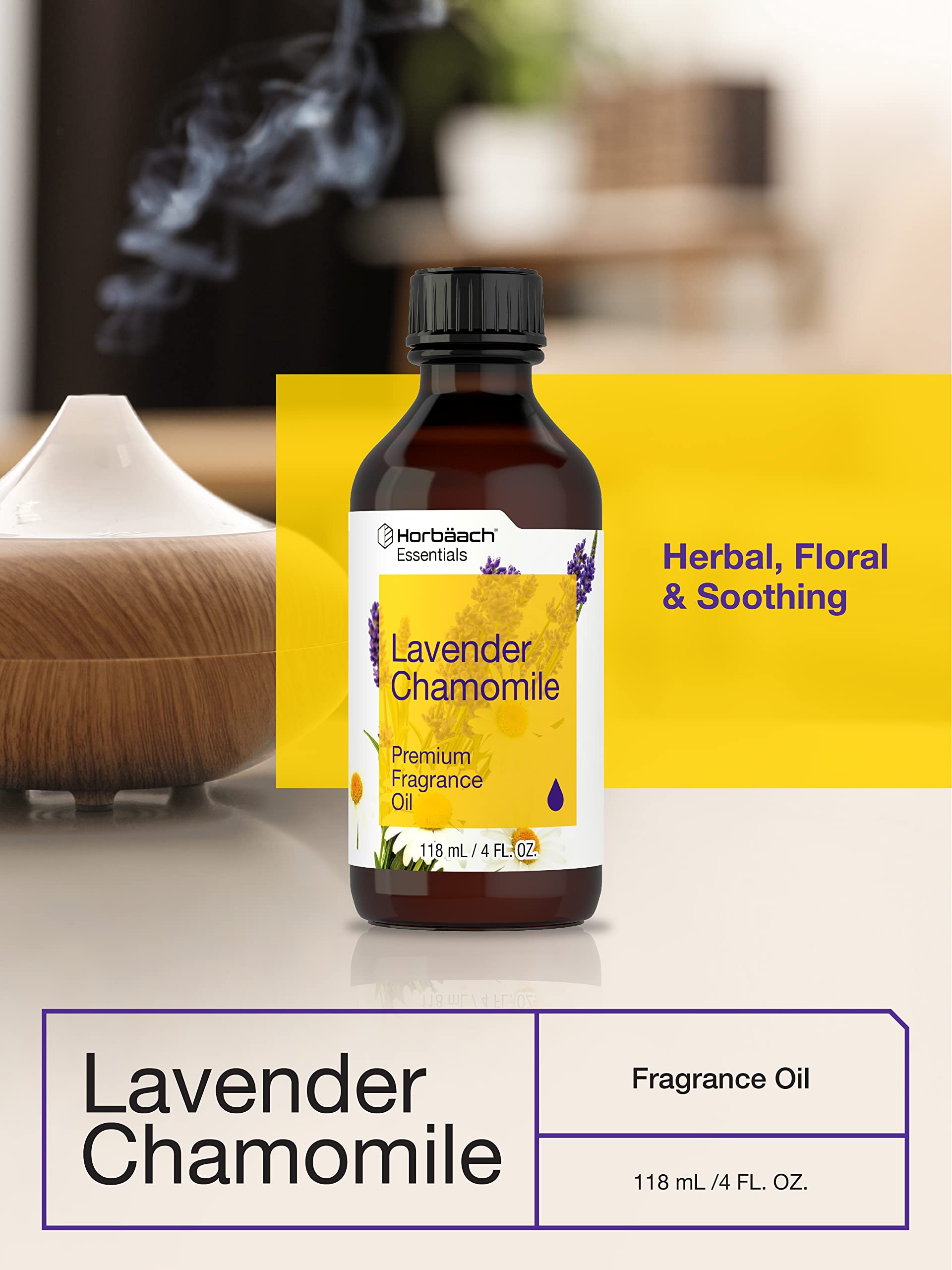 Horbaach Lavande Camomille – huile parfumée idéale pour bain aromatique à domicile.