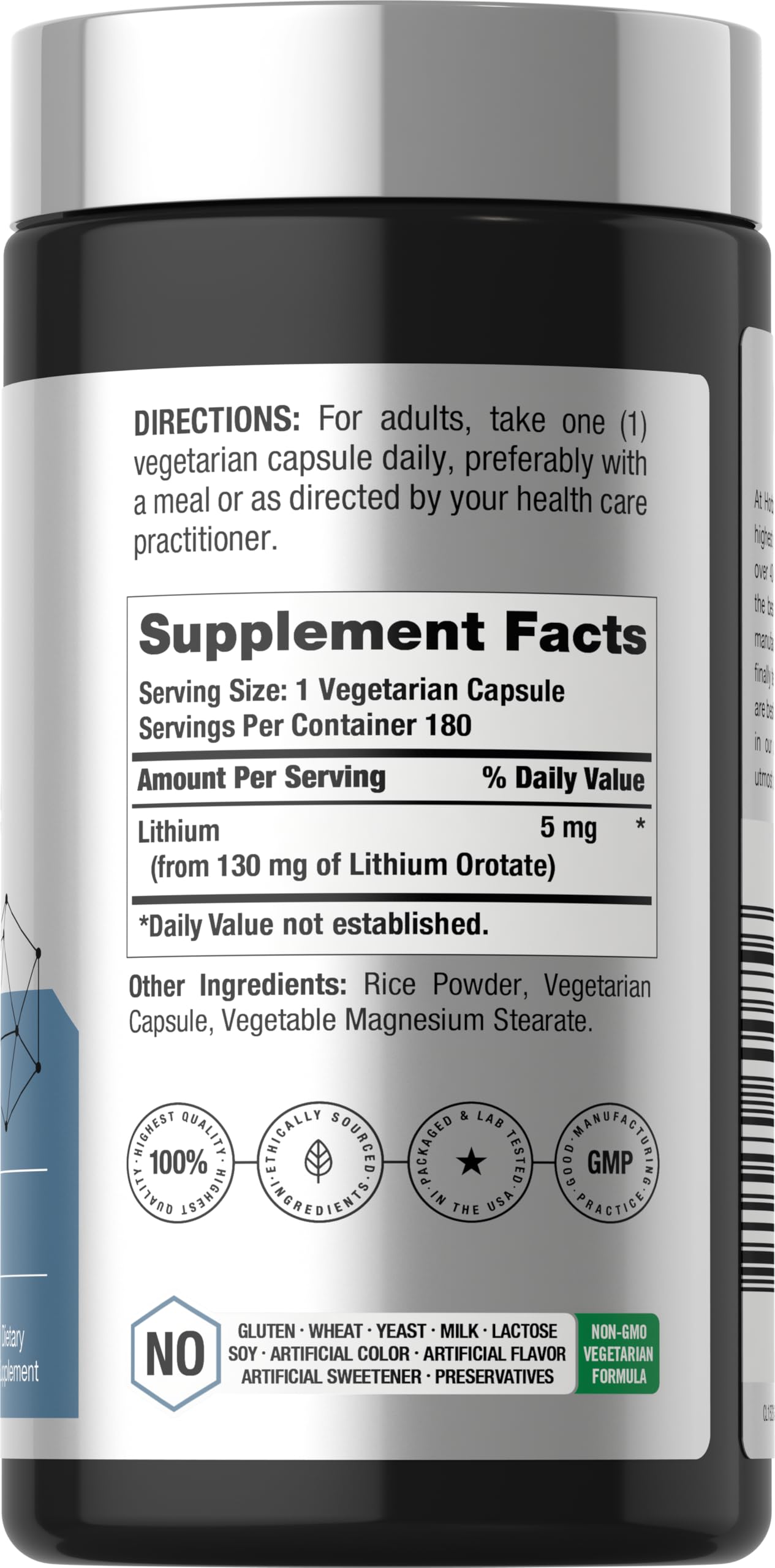 Formulation biodisponible 5 mg lithium par capsule Horbäach.