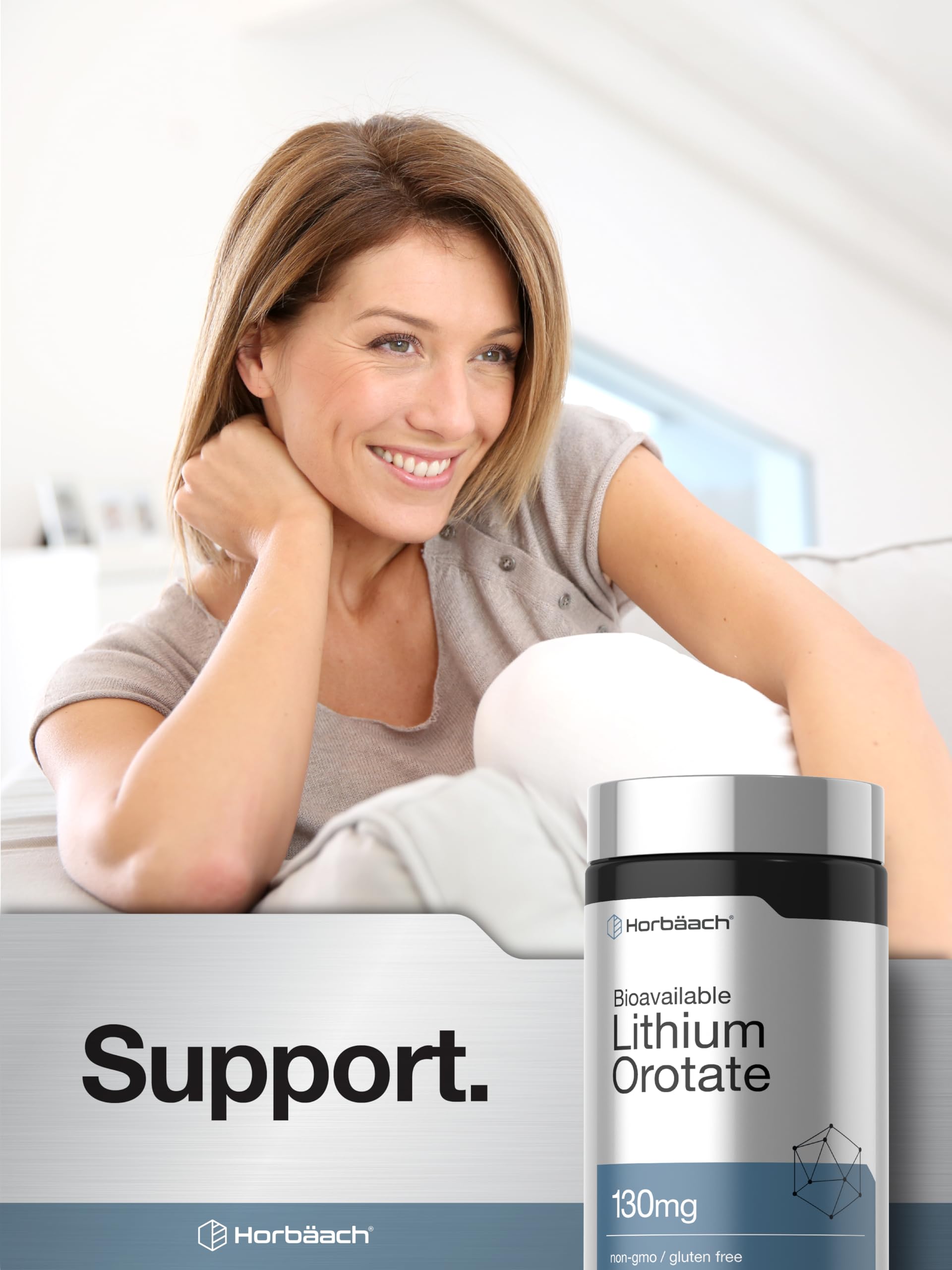 Capsules vegan Horbäach Lithium Orotate pour régime végétal.
