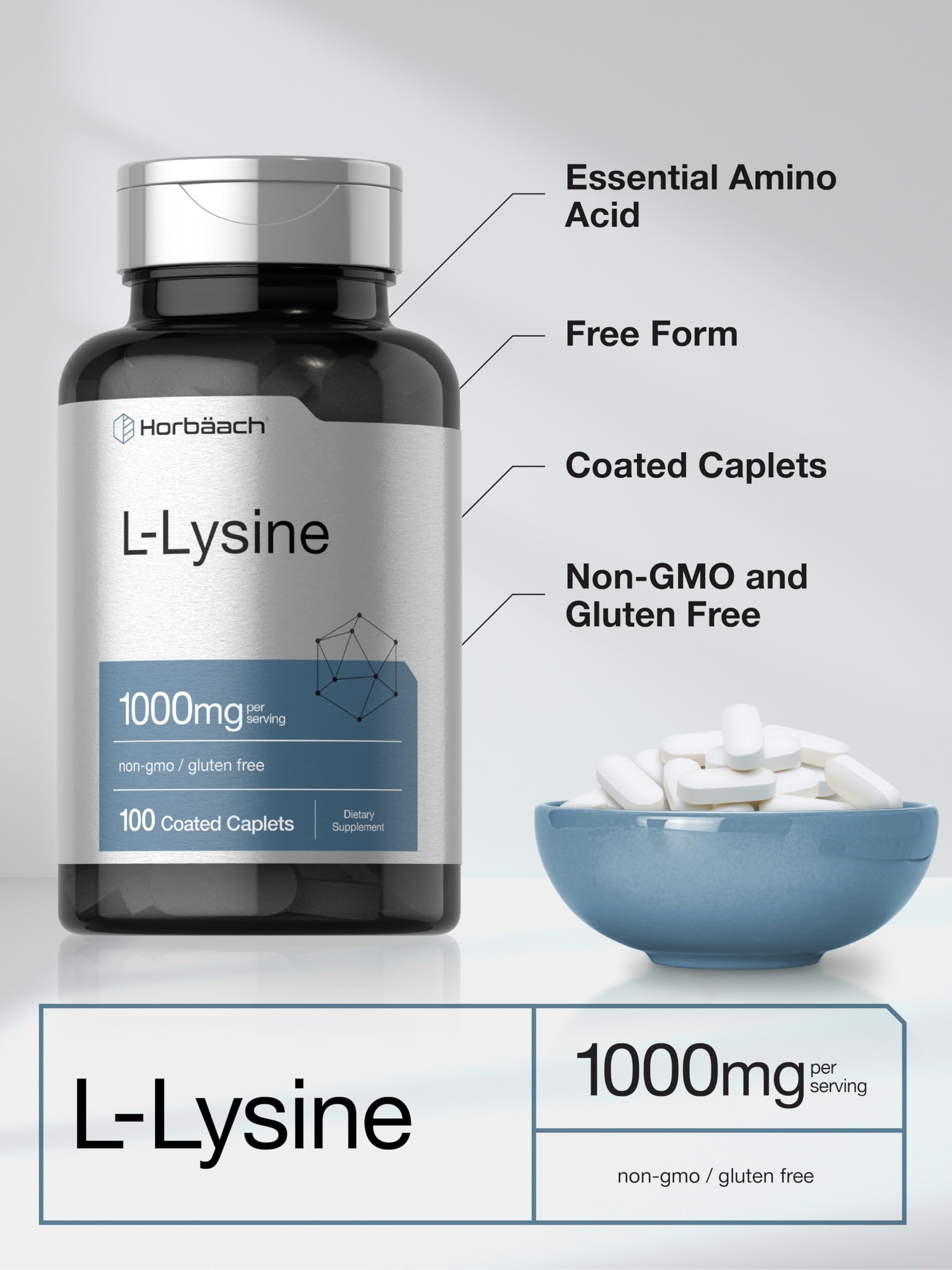 Boîte Horbäach L-Lysine prête à emporter et à utiliser.
