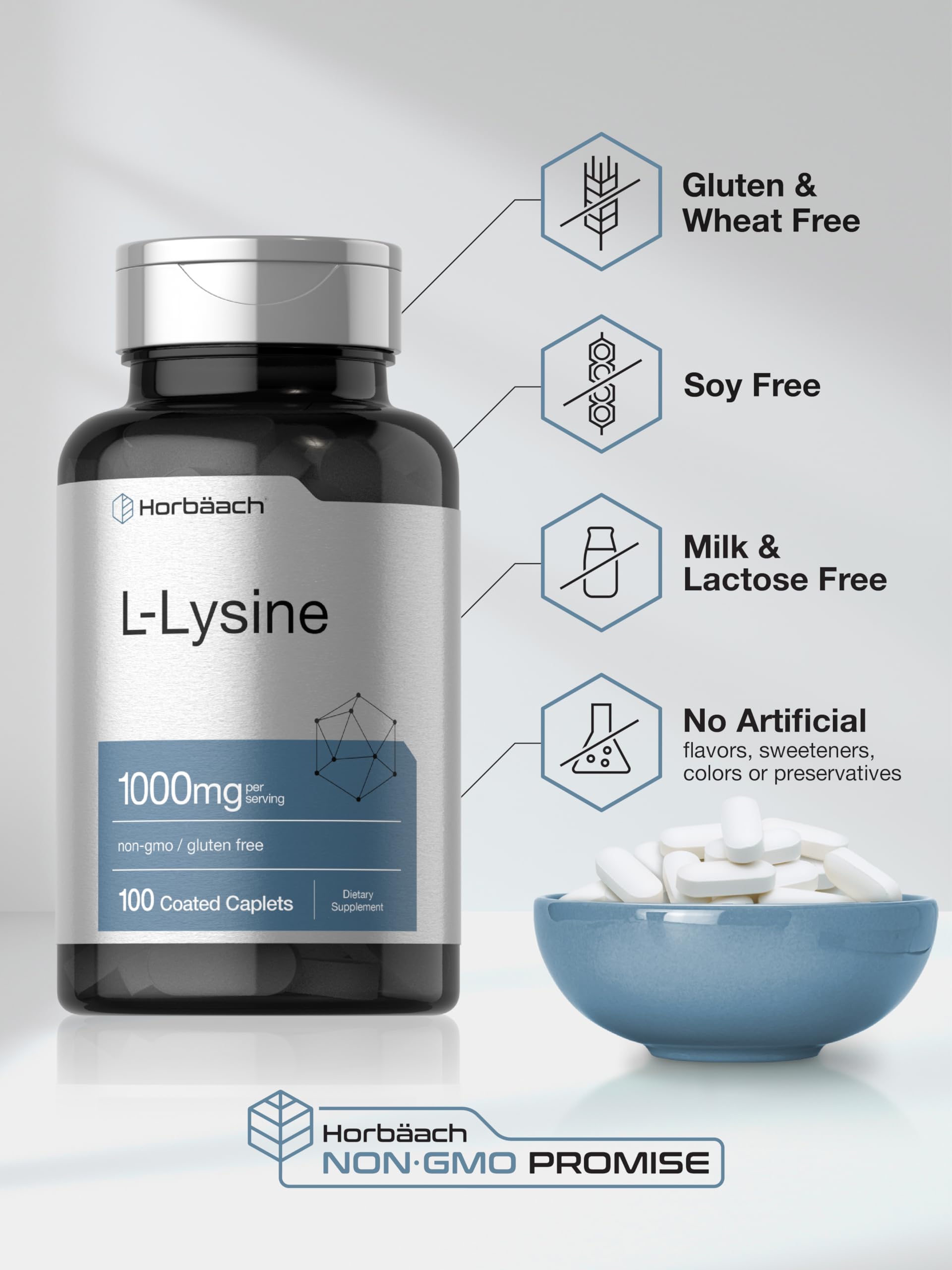 Routine matinale avec Horbäach L-Lysine, caplet pratique pour l'apport quotidien.
