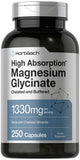 Capsules Horbaach Magnésium Glycinate, visibles, absorption optimale potentielle.