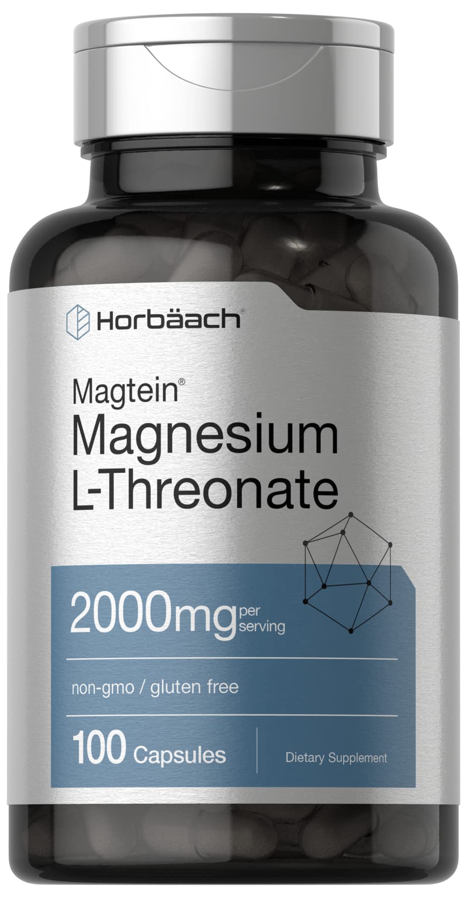 Horbaach Magtein L-thréonate – bouteille de capsules prête pour un usage quotidien