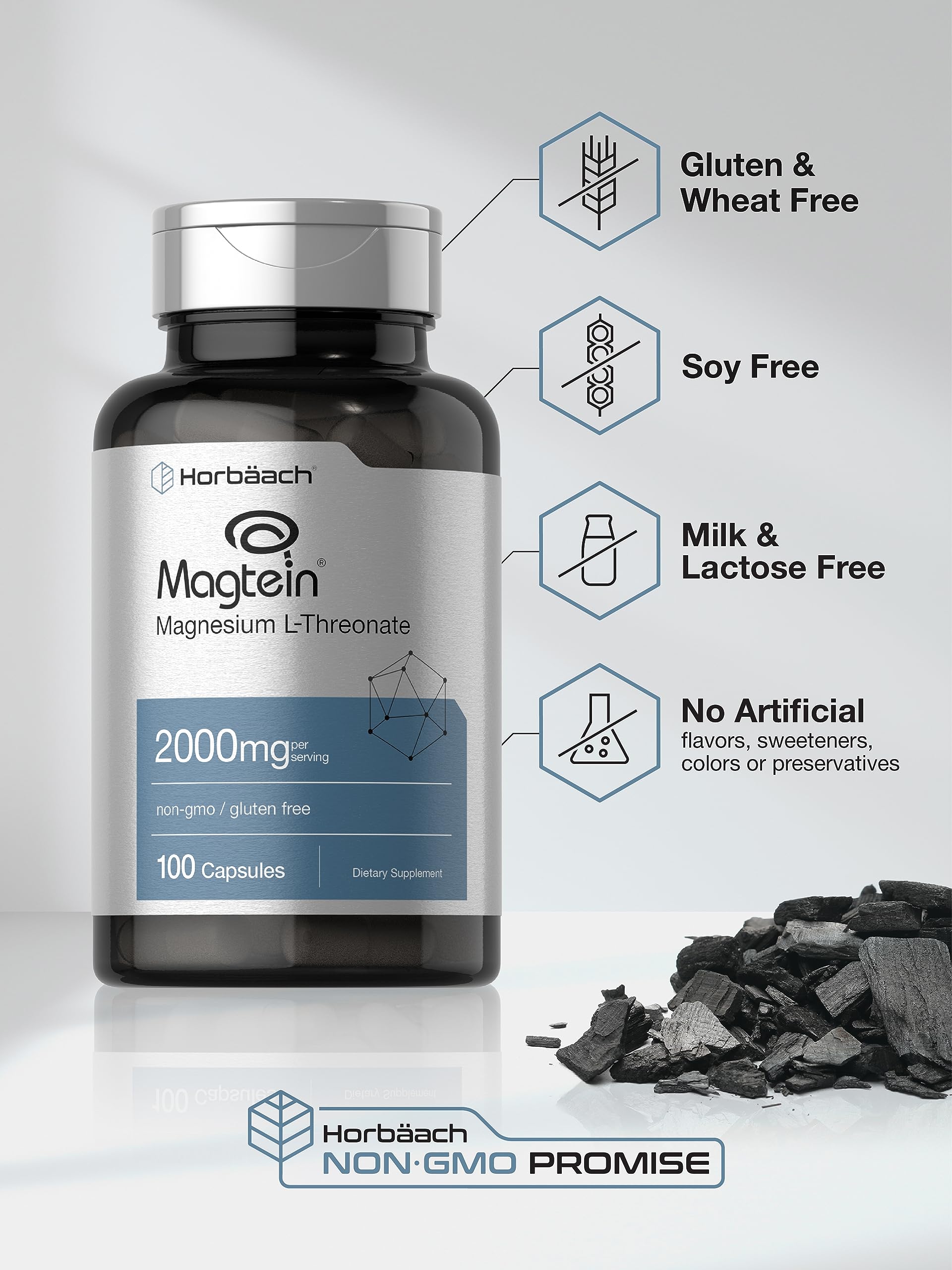 Horbaach Magtein L-thréonate dose quotidienne recommandée sur l'emballage