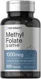Horbäach Methylfolate capsules 1000mcg libération rapide pour soutien quotidien