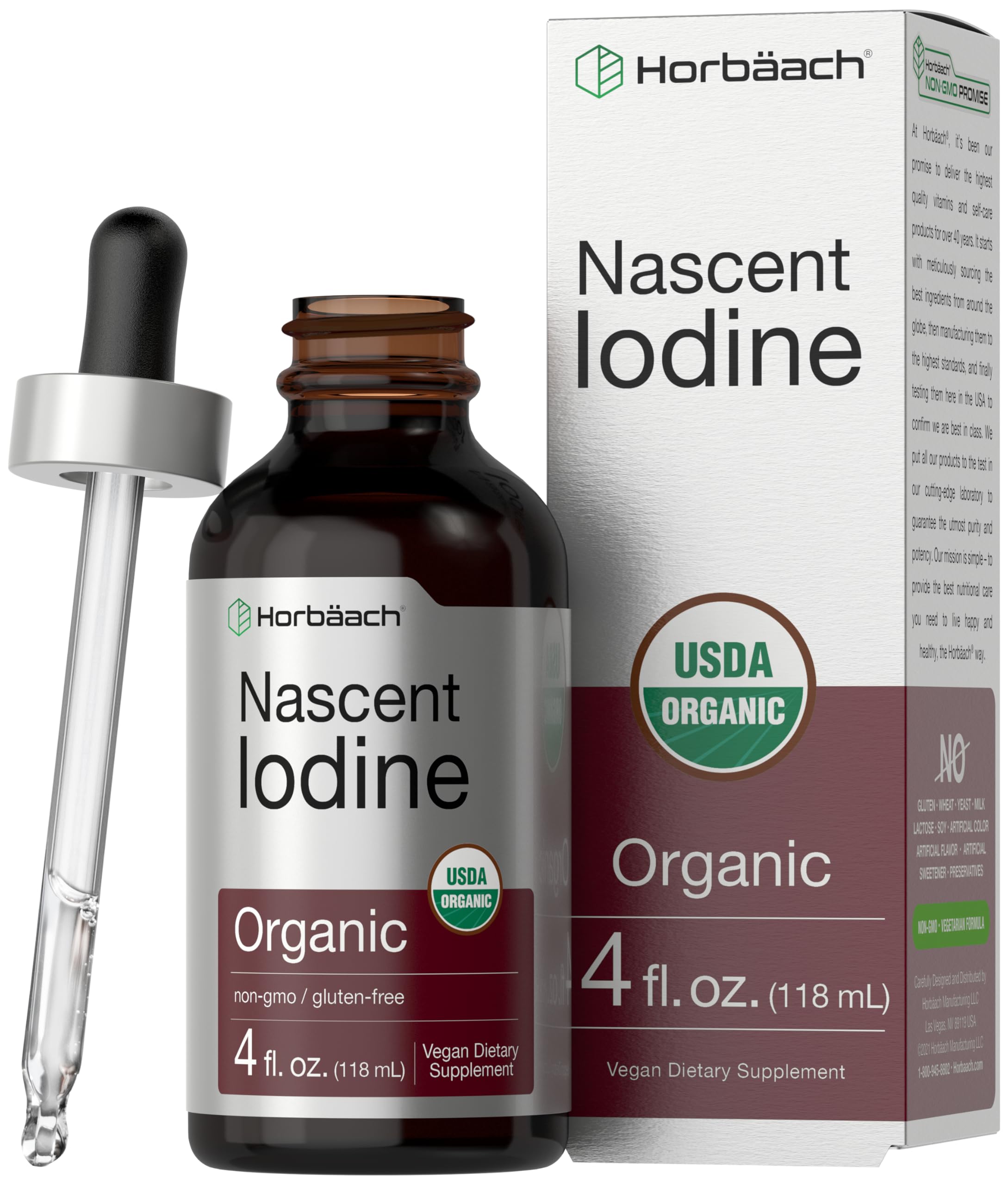 Horbaach gouttes d'iode nascentes – flacon et dosage précis pour usage quotidien.