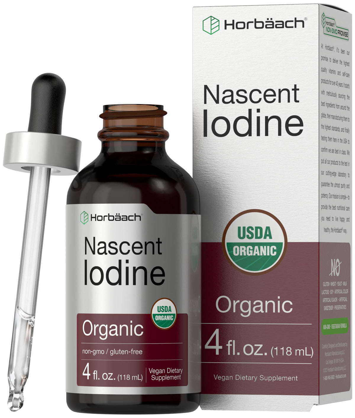 Horbaach gouttes d'iode nascentes – flacon et dosage précis pour usage quotidien.