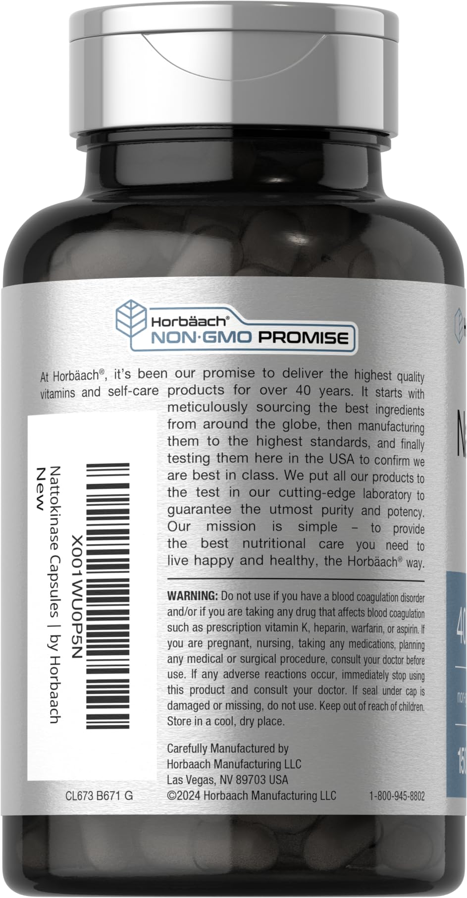 Emballage Horbäach Nattokinase – produit sans OGM