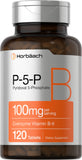 Horbäach P5P Vitamine B6 activée 100 mg – bouteille vue pour usage quotidien.
