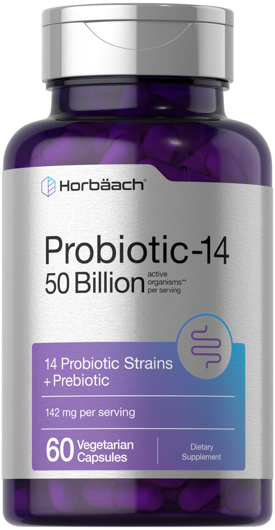 Horbaach Probiotiques femmes et hommes – 60 capsules, soutien digestif potentiel