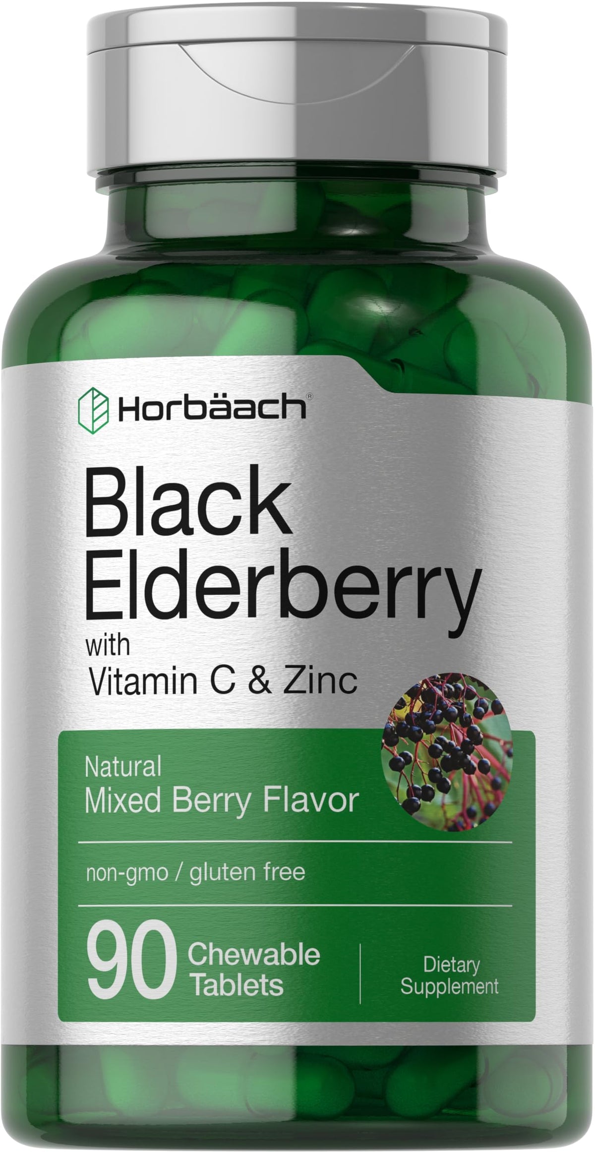 Horbaach Sureau Noir – bouteille gommes croquer vitaminées pour un soutien immunitaire potentiel.