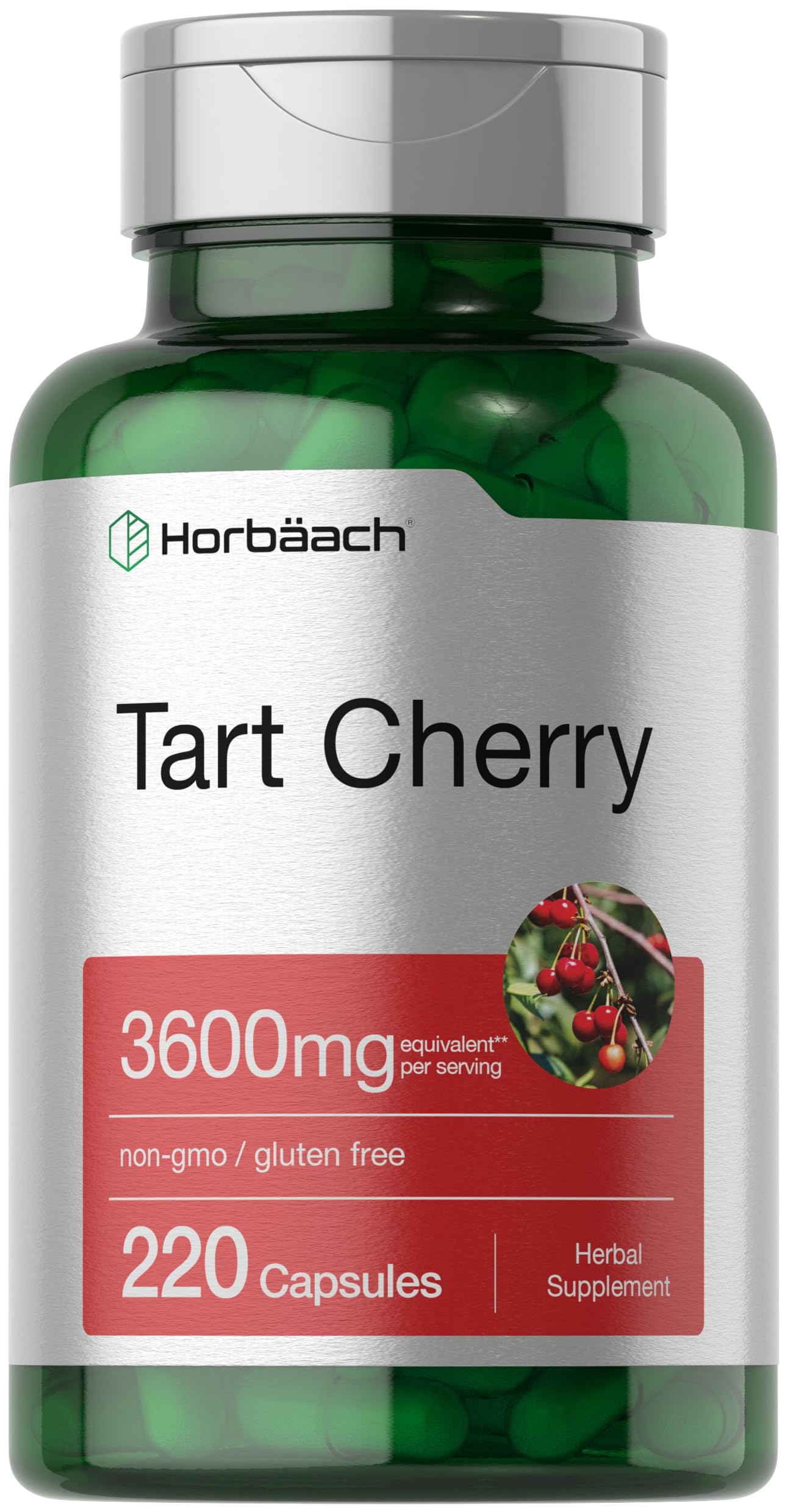 Horbaach Tart Cherry Extract, bouteille pratique pour routine quotidienne.